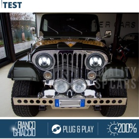2 Faros Delanteros LED 7" para JEEP CJ 6500K | DRL, Cruce, Carretera, Intermitentes