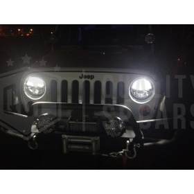 2 Faros Delanteros LED 7" para JEEP WRANGLER JK 6500K | Luces de Cruce + Carretera