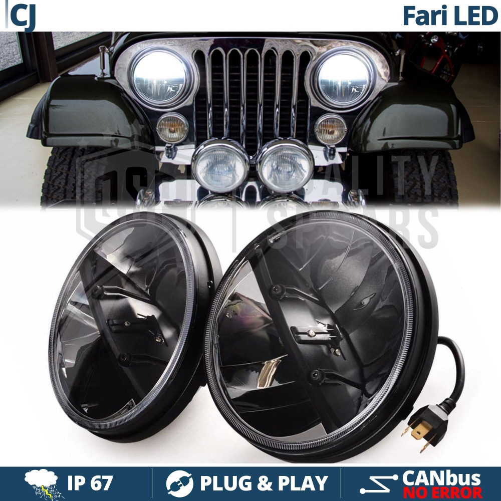 2 Faros Delanteros LED 7" para JEEP CJ 6500K | Luces de Cruce + Carretera 2 Faros Delanteros LED 7" para JEEP CJ 6500K | Luces de Cruce + Carretera