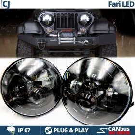 2 Faros Delanteros LED 7" para JEEP CJ 6500K | Luces de Cruce + Carretera + Posición