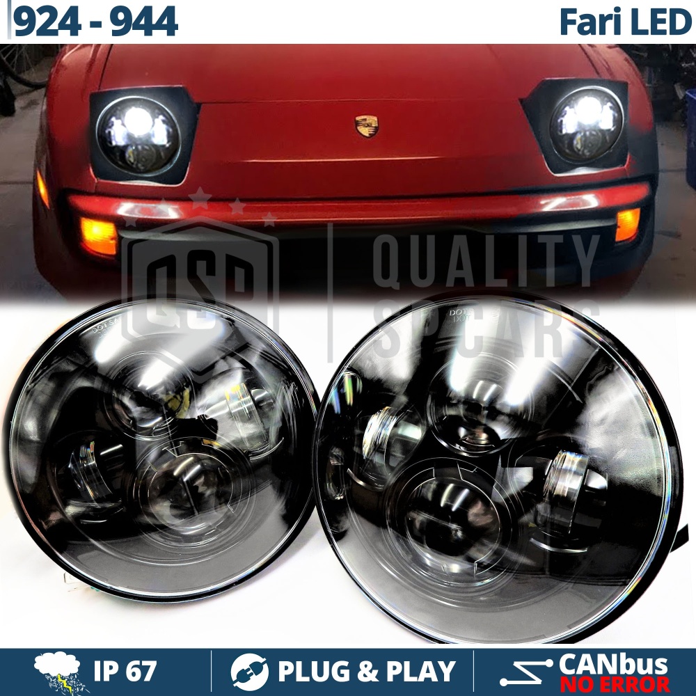 2 Faros Delanteros LED 7" para PORSCHE 924-944 6500K | Luces de Cruce + Carretera + Posición 2 Faros Delanteros LED 7" para PORSCHE 924-944 6500K | Luces de Cruce + Carretera + Posición