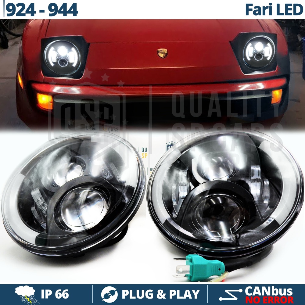 2 Faros Delanteros LED 7" para PORSCHE 924-944 6500K | DRL, Cruce, Carretera, Intermitentes 2 Faros Delanteros LED 7" para PORSCHE 924-944 6500K | DRL, Cruce, Carretera, Intermitentes