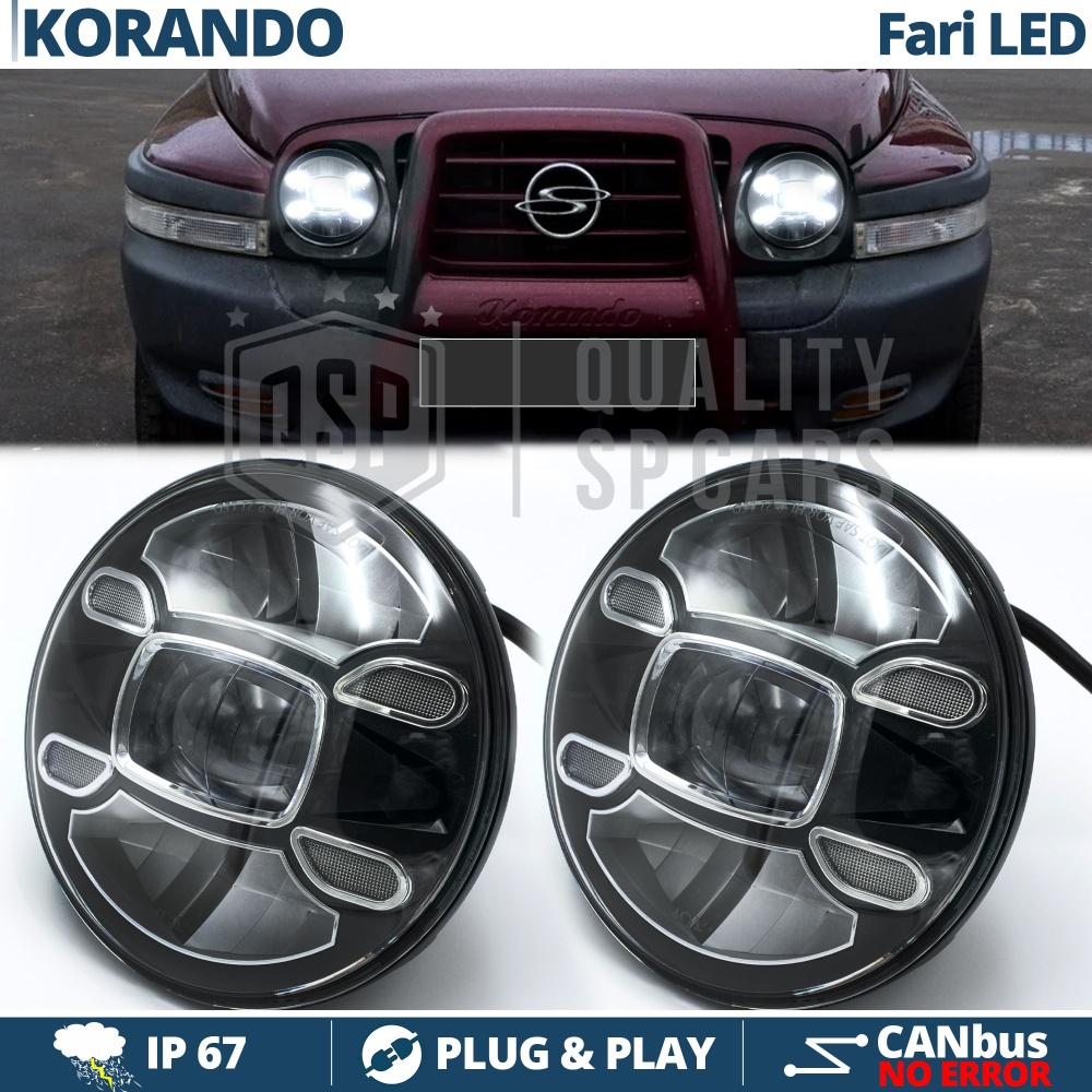 2 Faros Delanteros LED 7" para SSANGYONG KORANDO 2 6500K | Luces de Cruce + Carretera + Posición 2 Faros Delanteros LED 7" para SSANGYONG KORANDO 2 6500K | Luces de Cruce + Carretera + Posición