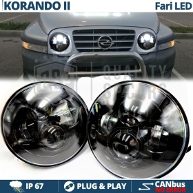 2 Faros Delanteros LED 7" para SSANGYONG KORANDO 2 6500K | Luces de Cruce + Carretera + Posición