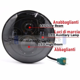 2 Faros Delanteros LED 7" para SSANGYONG KORANDO 2 6500K | Luces de Cruce + Carretera + Posición