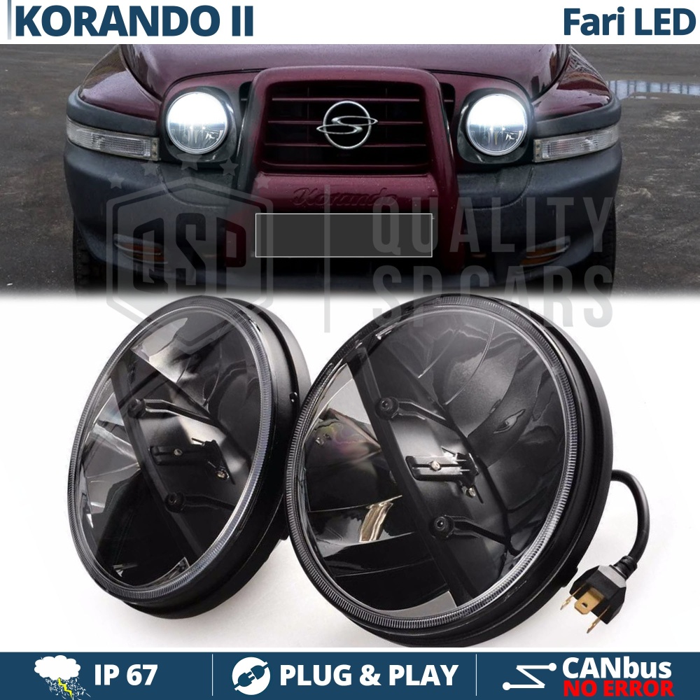 2 Faros Delanteros LED 7" para SSANGYONG KORANDO 2 6500K | Luces de Cruce + Carretera 2 Faros Delanteros LED 7" para SSANGYONG KORANDO 2 6500K | Luces de Cruce + Carretera