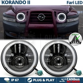 FAROS LED Angel Eyes para SSANGYONG KORANDO 2, Luz Blanca 6500K | APROBADO