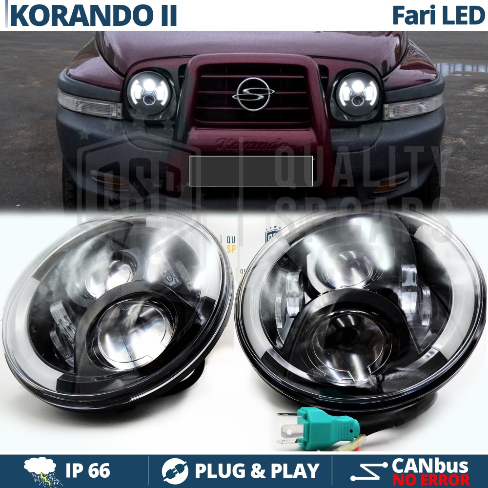 2 Faros Delanteros LED 7" para SSANGYONG KORANDO 2 6500K | DRL, Cruce, Carretera, Intermitentes 2 Faros Delanteros LED 7" para SSANGYONG KORANDO 2 6500K | DRL, Cruce, Carretera, Intermitentes