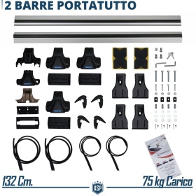 Barras de Techo en Aluminio Extruido Originales Trophy con Cerradura Antirrobo | 132 cm