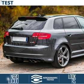 SPOILER Alerón Trasero PARA Audi A3 S3 8P Facelift | Labio Maletero Techo NEGRO RS3 Style