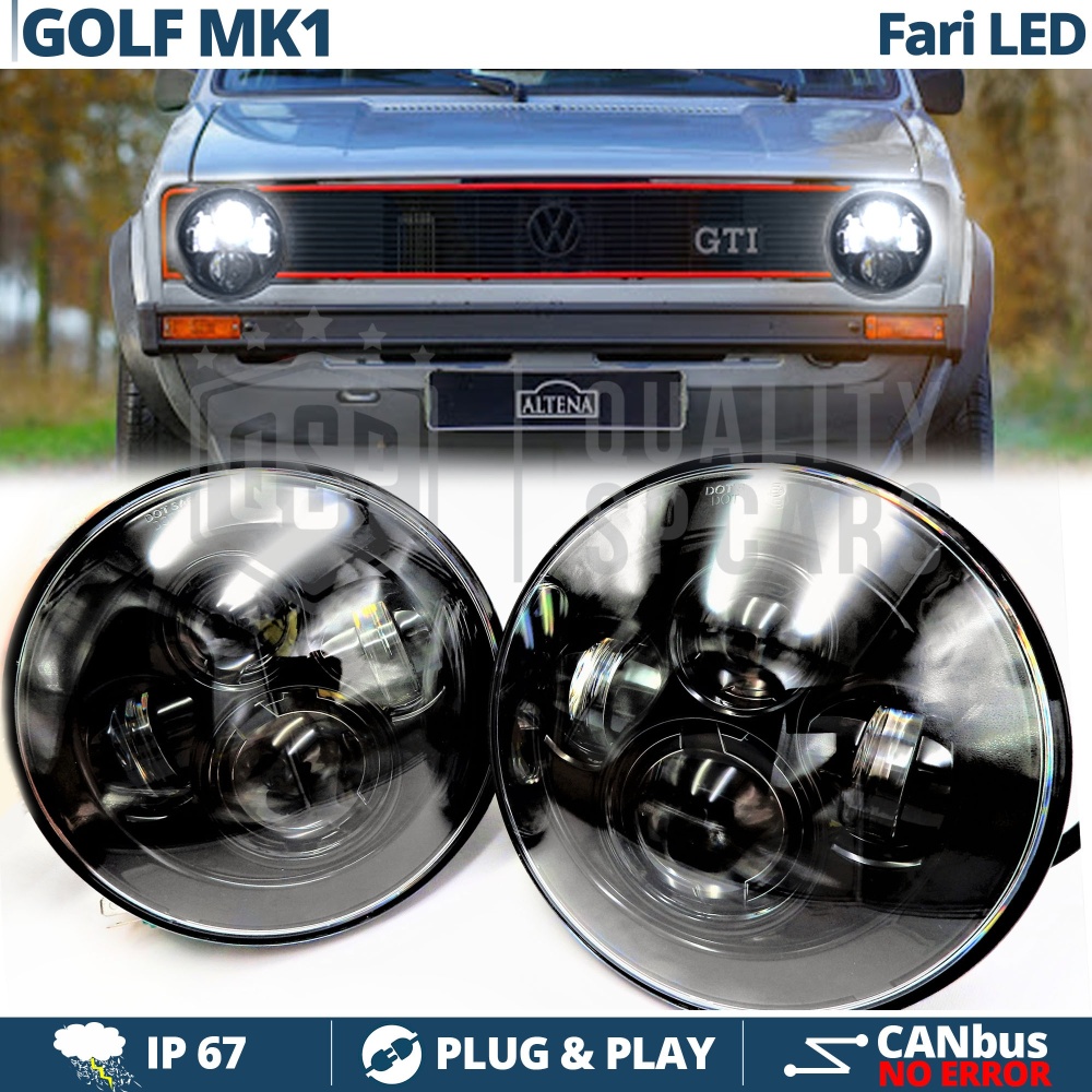 2 Faros Delanteros LED 7" para VOLKSWAGEN GOLF MK1 6500K | Luces de Cruce + Carretera + Posición 2 Faros Delanteros LED 7" para VOLKSWAGEN GOLF MK1 6500K | Luces de Cruce + Carretera + Posición