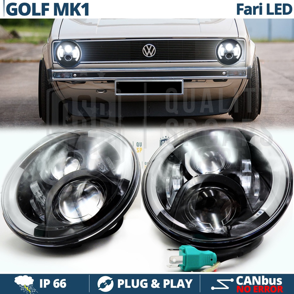 2 Faros Delanteros LED 7" para VOLKSWAGEN GOLF MK1 6500K | DRL, Cruce, Carretera, Intermitentes 2 Faros Delanteros LED 7" para VOLKSWAGEN GOLF MK1 6500K | DRL, Cruce, Carretera, Intermitentes