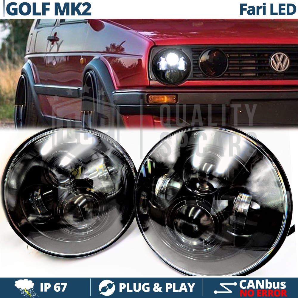 2 Faros Delanteros LED 7" para VOLKSWAGEN GOLF MK2 6500K | Luces de Cruce + Carretera + Posición 2 Faros Delanteros LED 7" para VOLKSWAGEN GOLF MK2 6500K | Luces de Cruce + Carretera + Posición