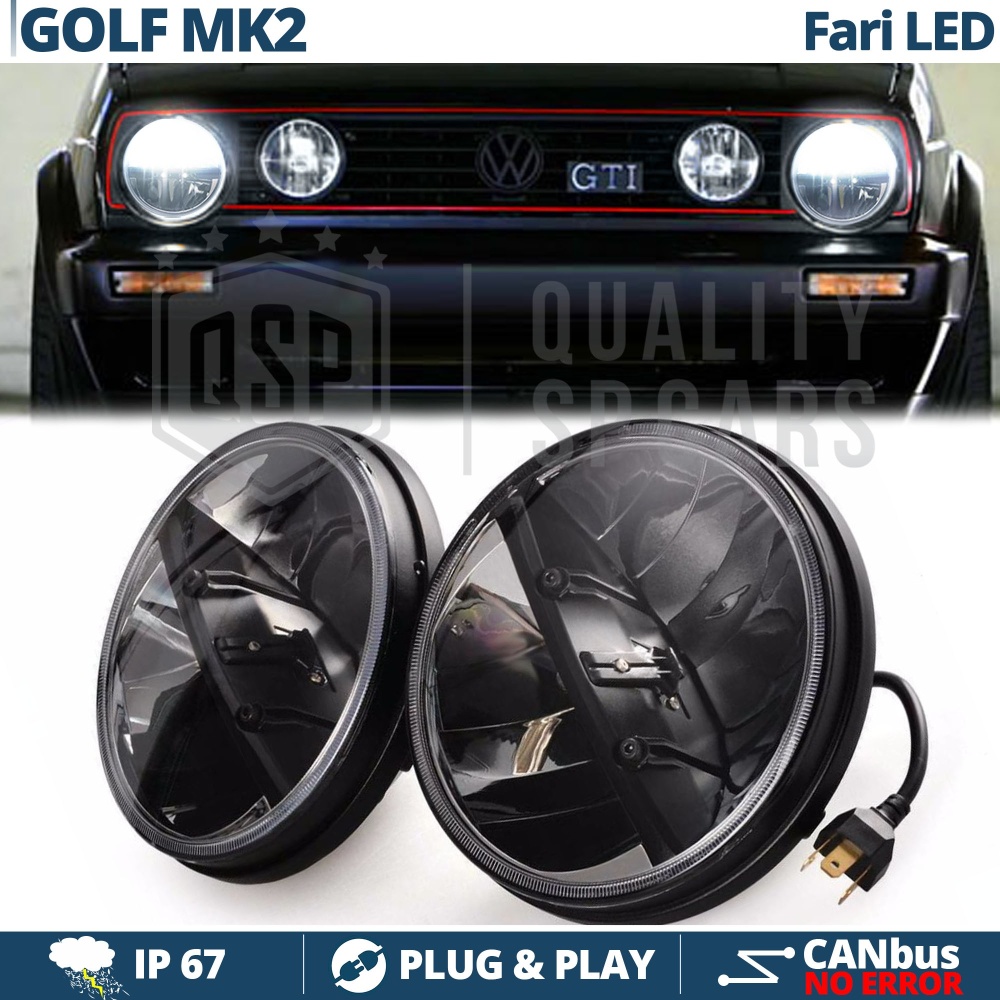 2 Faros Delanteros LED 7" para VOLKSWAGEN GOLF MK2 6500K | Luces de Cruce + Carretera 2 Faros Delanteros LED 7" para VOLKSWAGEN GOLF MK2 6500K | Luces de Cruce + Carretera