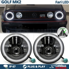 FAROS LED Angel Eyes para VOLKSWAGEN GOLF MK2, Luz Blanca 6500K | APROBADO