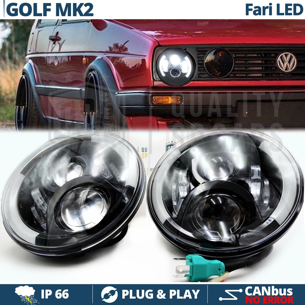 2 Faros Delanteros LED 7" para VOLKSWAGEN GOLF MK2 6500K | DRL, Cruce, Carretera, Intermitentes 2 Faros Delanteros LED 7" para VOLKSWAGEN GOLF MK2 6500K | DRL, Cruce, Carretera, Intermitentes