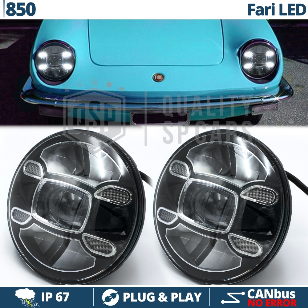 2 Faros Delanteros LED 7" para FIAT 850 6500K | Luces de Cruce + Carretera + Posición 2 Faros Delanteros LED 7" para FIAT 850 6500K | Luces de Cruce + Carretera + Posición