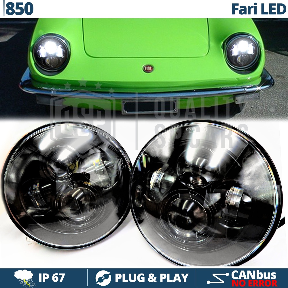 2 Faros Delanteros LED 7" para FIAT 850 6500K | Luces de Cruce + Carretera + Posición 2 Faros Delanteros LED 7" para FIAT 850 6500K | Luces de Cruce + Carretera + Posición