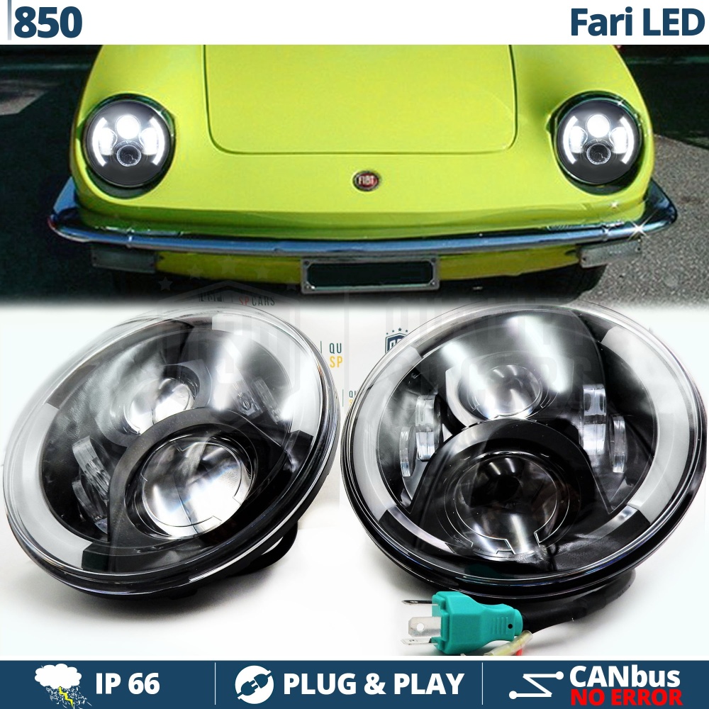 2 Faros Delanteros LED 7" para FIAT 850 6500K | DRL, Cruce, Carretera, Intermitentes 2 Faros Delanteros LED 7" para FIAT 850 6500K | DRL, Cruce, Carretera, Intermitentes