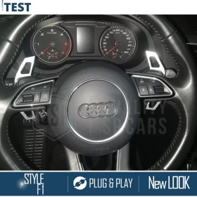2 Steering Wheel Paddle Shift for AUDI A3 A4 A5 A6 A8 TT Q5 Q7 R8 | Silver Steel Paddle Shifters