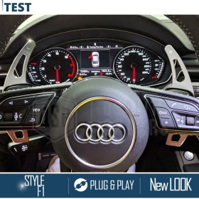 Steering Wheel Paddle Shift for AUDI A3 A4 A5 A6 A7 Q2 Q5 Q7 Q8 TT R8 | Silver Steel Paddles