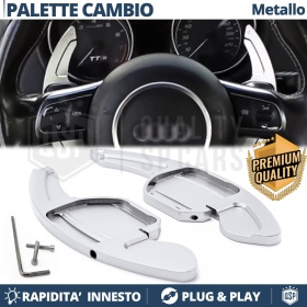 2 Steering Wheel Paddle Shift for AUDI A1 A3 A4 A5 A6 A7 A8 Q3 Q5 Q7 | Silver Aluminum Paddle Shifters