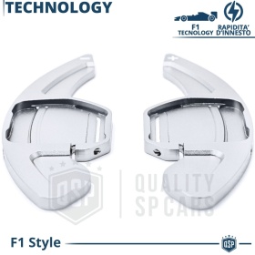 2 Steering Wheel Paddle Shift for AUDI A1 A3 A4 A5 A6 A7 A8 Q3 Q5 Q7 | Silver Aluminum Paddle Shifters