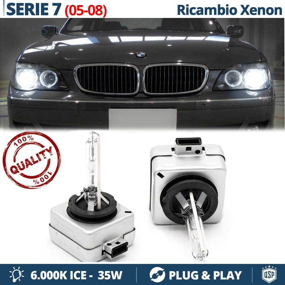 2x Bombillas Xenon D1S de Repuesto para BMW SERIE 7 E65/66/67/68 Facelift Luz 6.000K Blanco Frio Lámpara 35W