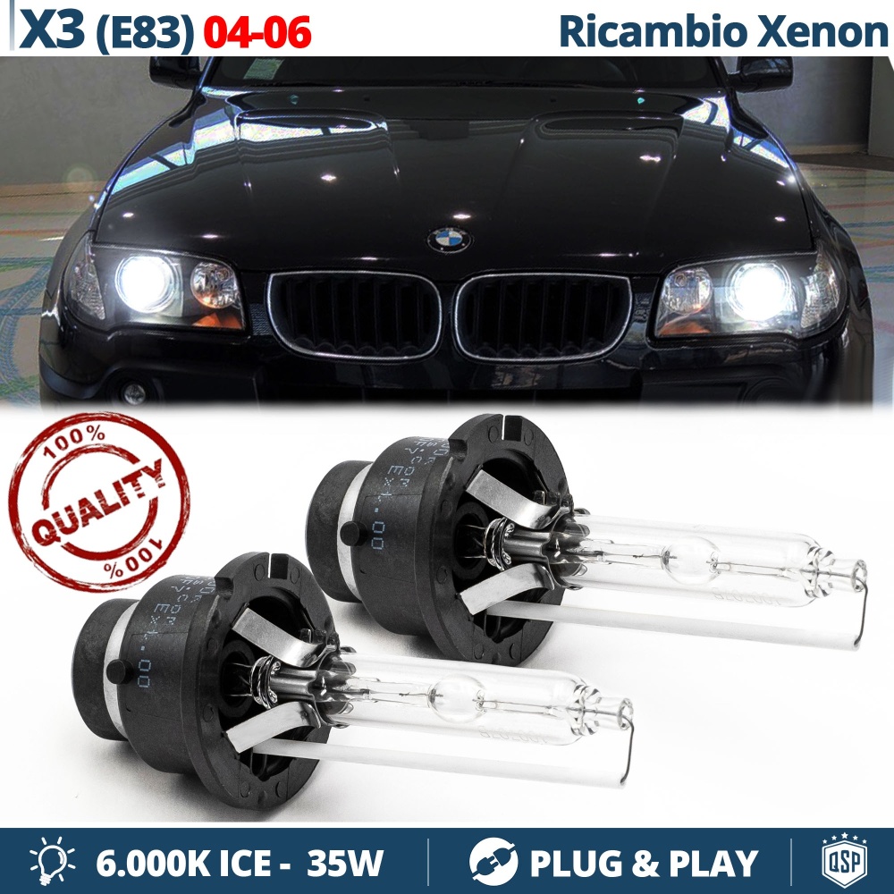 2x Bombillas Xenon D2S de Repuesto para BMW X3 E83 04-06 Luz 6.000K Blanco Frio Lámpara 35W