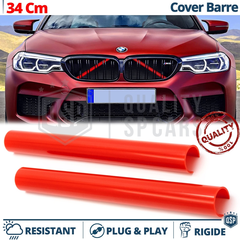 Barras Soporte Rejilla Rojas para BMW 34CM | Tiras Rigidas Protección Radiador