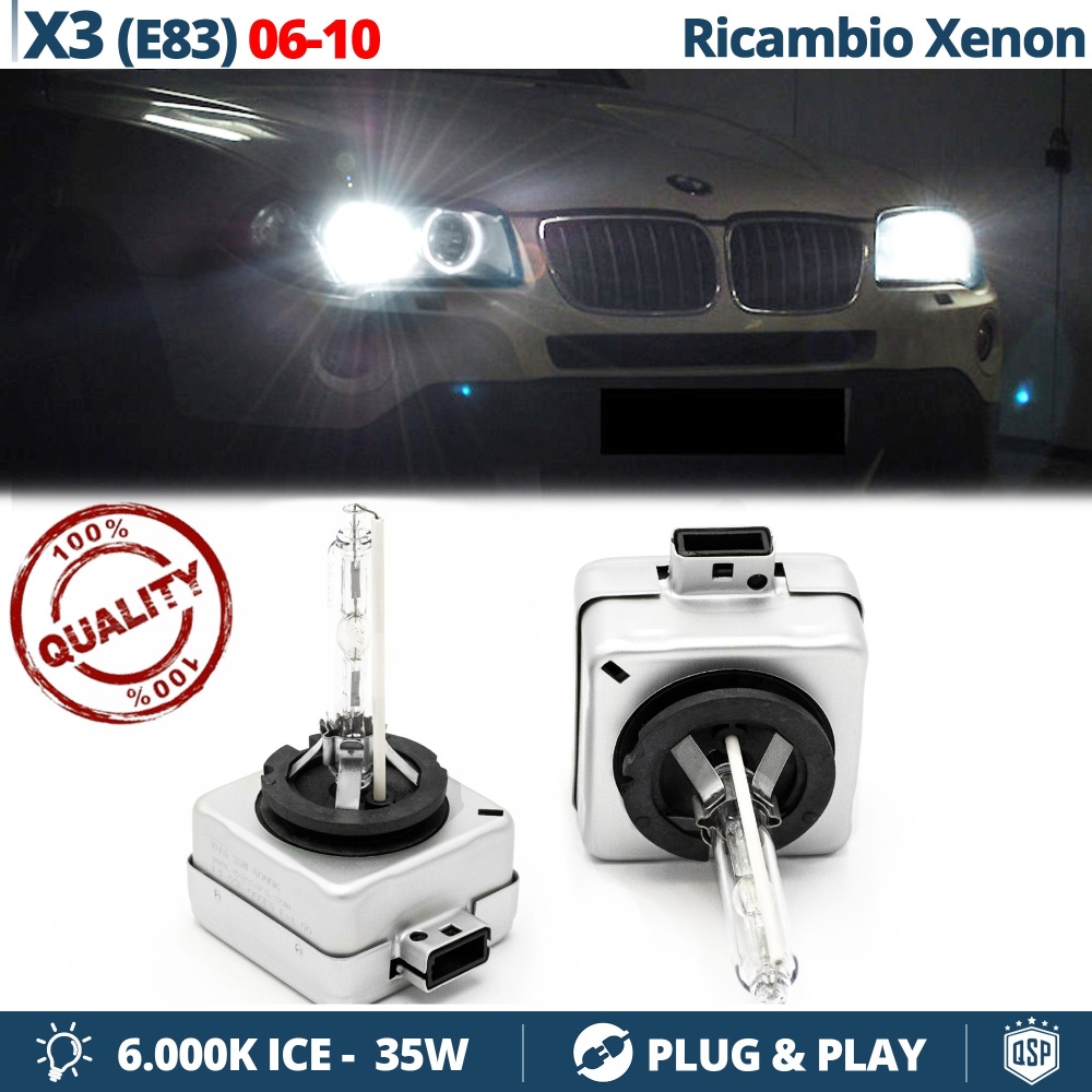 2x Bombillas Xenon D1S de Repuesto para BMW X3 E83 06-10 Luz 6.000K Blanco Frio Lámpara 35W