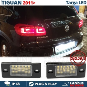 2 Luces de Matricula LED para VW TIGUAN 5N Facelift | CANbus, 18 LED 6500K Blanco Frío | Plug & Play