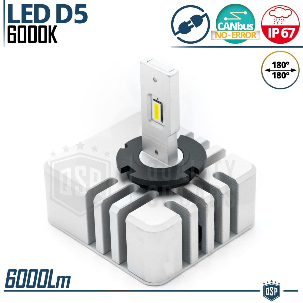 1 Bombilla LED D5S | Conversión PERFECTA de Xenon HID a LED | Luz Blanca Potente 6000K