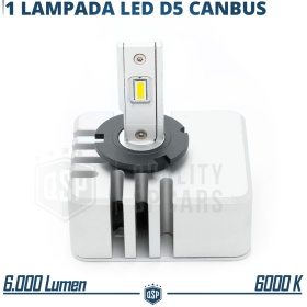 1 Bombilla LED D5S | Conversión PERFECTA de Xenon HID a LED | Luz Blanca Potente 6000K