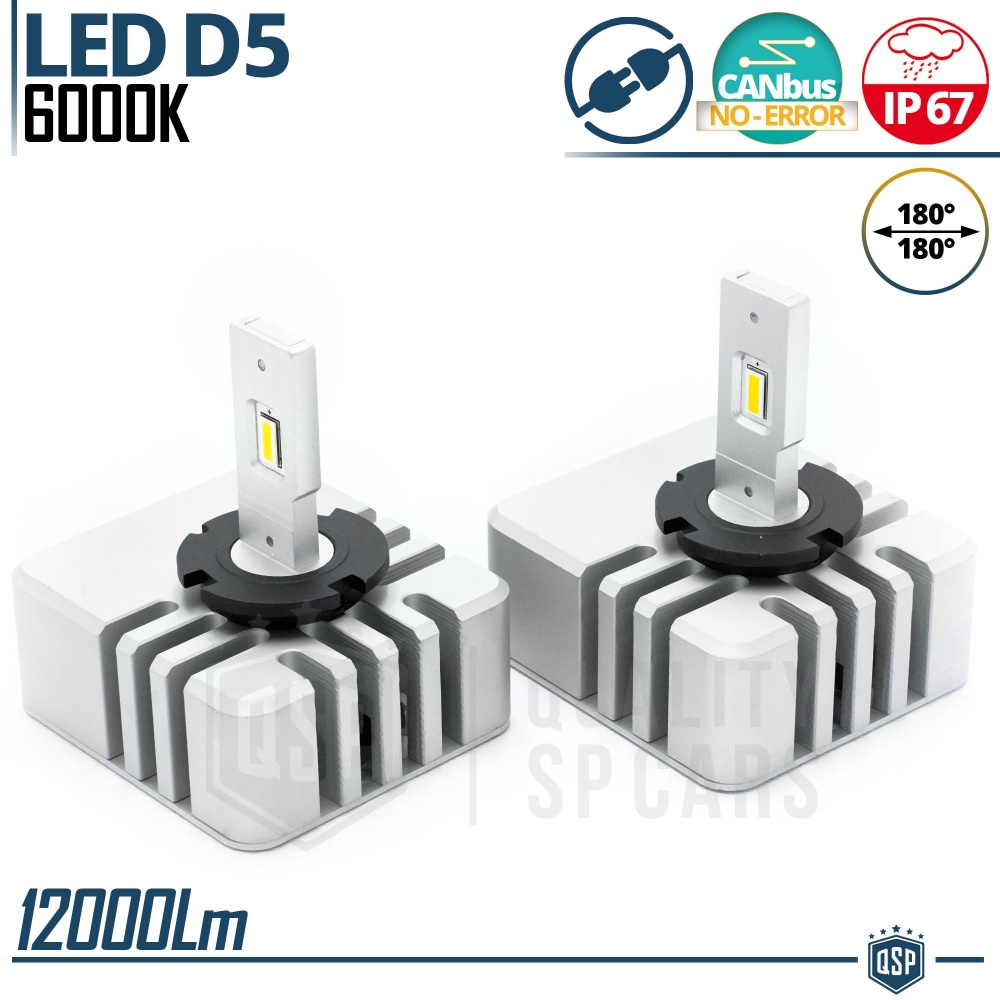 Kit LED D5S | Conversión PERFECTA de Xenon HID a LED | Luz Blanca Potente 6000K 12000LM