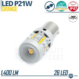 1x Bombilla LED P21W - BA15S CANbus | Intermitentes Led Luz Naranja | 1400LM Plug & Play