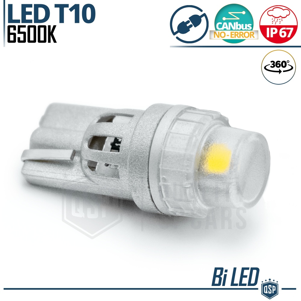 1x Bombilla LED T10 W5W CANbus | Luz Potente Blanco Frío 6500K | Plug & Play