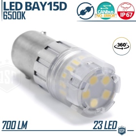 1x Bombilla LED P21/5W - BAY15D CANnbus | Luz Potente Blanco Frío 6500K | 700 LUMEN