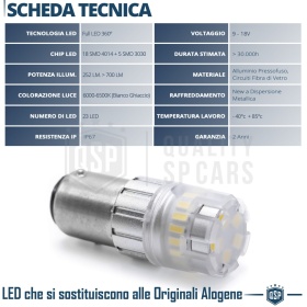 1x Bombilla LED P21/5W - BAY15D CANnbus | Luz Potente Blanco Frío 6500K | 700 LUMEN
