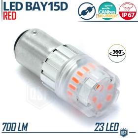 1x Bombilla LED P21/5W - BAY15D CANbus ROJA | Luz Potente "Difusa" | 700 LUMEN