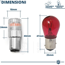 1x Bombilla LED P21/5W - BAY15D CANbus ROJA | Luz Potente "Difusa" | 700 LUMEN