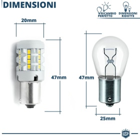 2x Bombillas LED P21W - BA15S CANbus 1700LM | Luz Blanco Frío 6500K 3400 LM | No Error