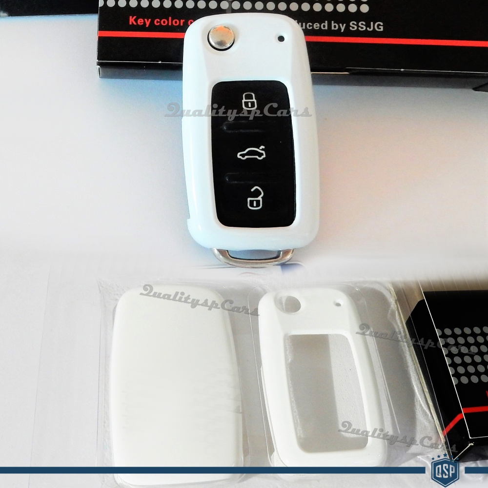 Funda Rígida Llave Mando Blanca para VW - Seat - Skoda Carcasa Protectora en Abs Térmico Funda Rígida Llave Mando Blanca para VW - Seat - Skoda Carcasa Protectora en Abs Térmico