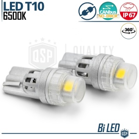 2x Bombillas LED T10 W5W CANbus | Luz Potente Blanco Frío 6500K | Plug & Play
