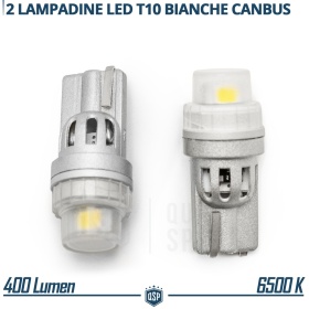 2x Bombillas LED T10 W5W CANbus | Luz Potente Blanco Frío 6500K | Plug & Play
