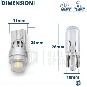 2x Bombillas LED T10 W5W CANbus | Luz Potente Blanco Frío 6500K | Plug & Play