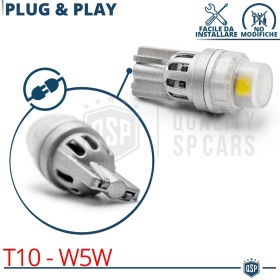 2x Bombillas LED T10 W5W CANbus | Luz Potente Blanco Frío 6500K | Plug & Play