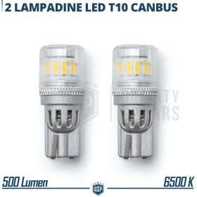 2x Bombillas LED T10 W5W CANbus | Luz Potente Blanco Frío 6500K | 500 LUMEN 26 LED
