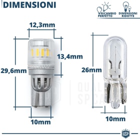 2x Bombillas LED T10 W5W CANbus | Luz Potente Blanco Frío 6500K | 500 LUMEN 26 LED