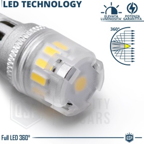2x Bombillas LED T10 W5W CANbus | Luz Potente Blanco Frío 6500K | 500 LUMEN 26 LED